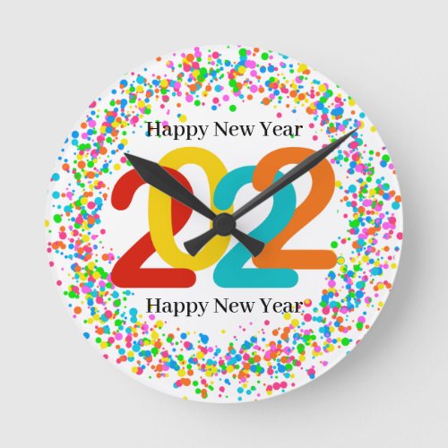 Trendy New Years Eve Celebration 2022 Wall Clocks