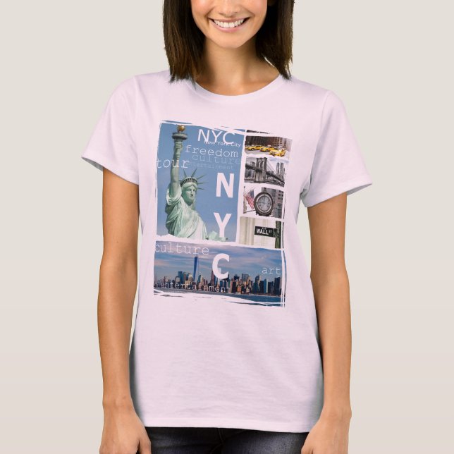 Trendy New York City Manhattan Nyc Liberty Statue T-Shirt (Front)