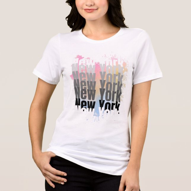 Trendy New York Graphic T-Shirt Tri-Blend Shirt (Front)