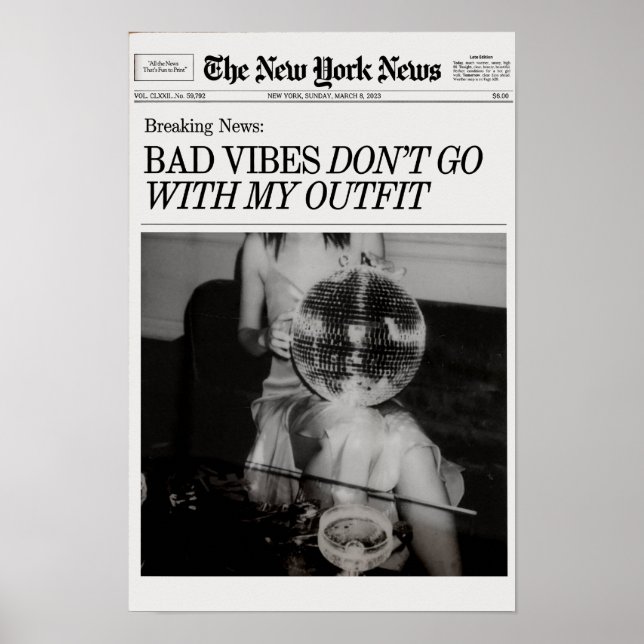 Trendy Newspapers Print, New York Magazine Print (Front)