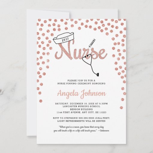 Trendy Nurse pinning ceremony or pinning invite | Zazzle