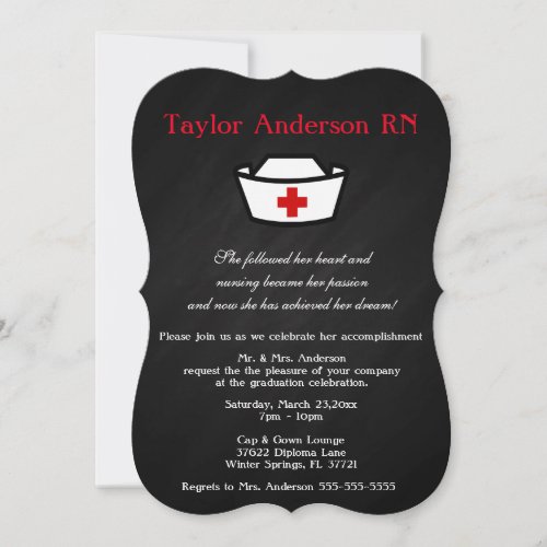 Trendy Nursing School Graduation Announcement