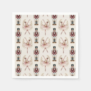 Trendy Nutcracker and Ballerina ballet dancer Napkins