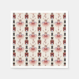 Trendy Nutcracker and Ballerina ballet dancer Napkins