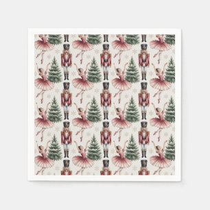 Trendy Nutcracker and Ballerina ballet dancer Napkins