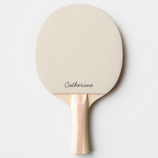 Trendy Oatmeal Beige Custom Ping Pong Paddle (Front)