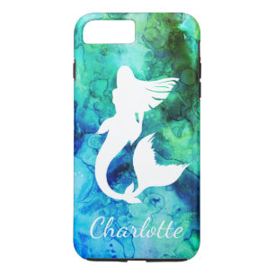 Trendy Ocean Mermaid Silhouette & Name iPhone 8 Plus/7 Plus Case