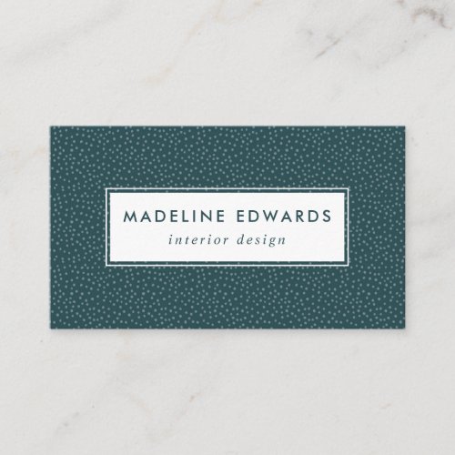 Trendy Ocean Teal Tiny Dot Pattern Business Card