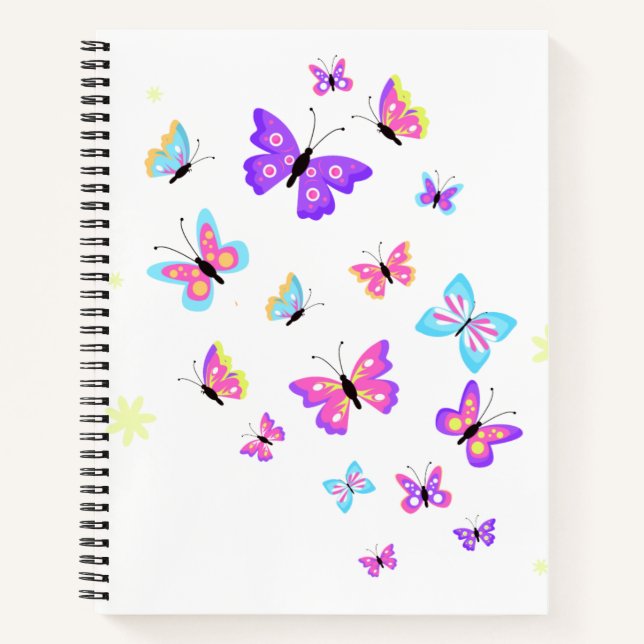trendy of colorful Butterflies   Notebook (Front)