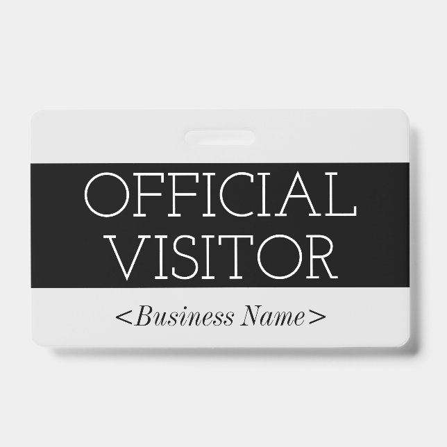 Trendy "OFFICIAL VISITOR" Badge (Front)