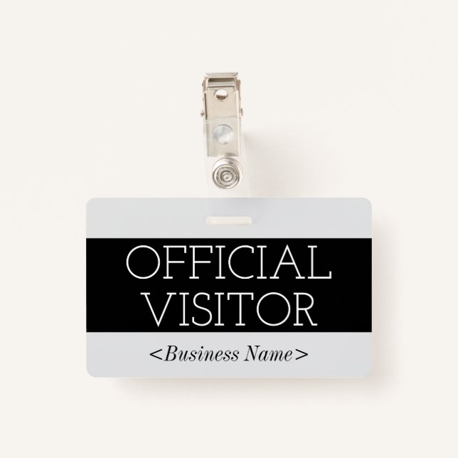 Trendy "OFFICIAL VISITOR" Badge (Back with Clip)