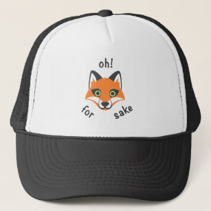 Trendy Oh! For Fox Sake phrase Emoji Cartoon Trucker Hat
