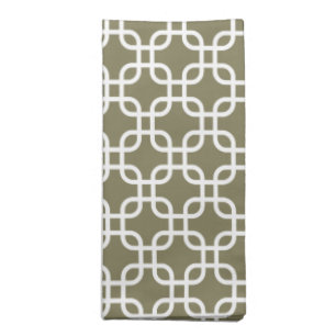 Trendy Olive Green Geometric Pattern Cloth Napkin