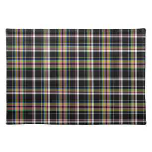 Trendy Olive Green Tartan Pattern Cloth Placemat