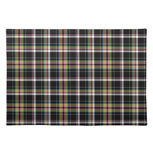 Trendy Olive Green Tartan Pattern Cloth Placemat (Front)