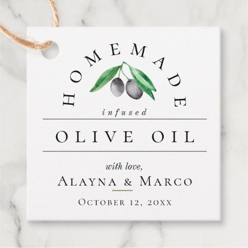 Trendy Olive Oil Wedding Favor Tags