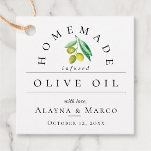 Trendy Olive Oil Wedding Favor Tags