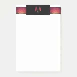 Trendy ombre colorful design monogram post-it notes