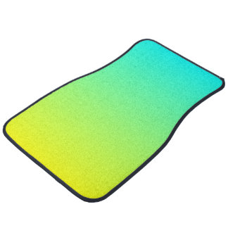 trendy ombre lemon yellow lime green turquoise car floor mat