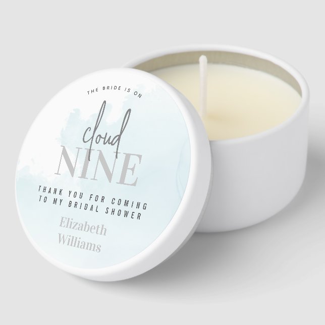 Trendy On Cloud 9 Bridal Shower Mini Candle Favors (Corner)