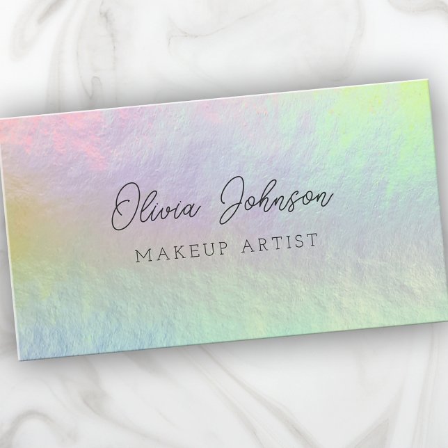 Trendy Opal Stone Holographic Business Card (Creator Uploaded)