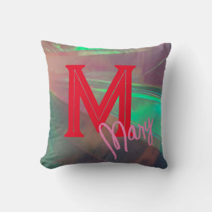 Trendy opal throw pillow cushion monogram gift