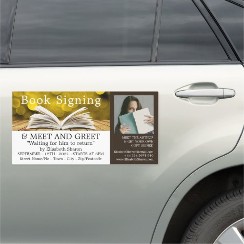 Trendy Open Book Writers Book Signing Advertising Car Magnet