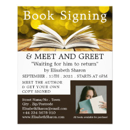 Trendy Open Book, Writers Book Signing Advertising Flyer