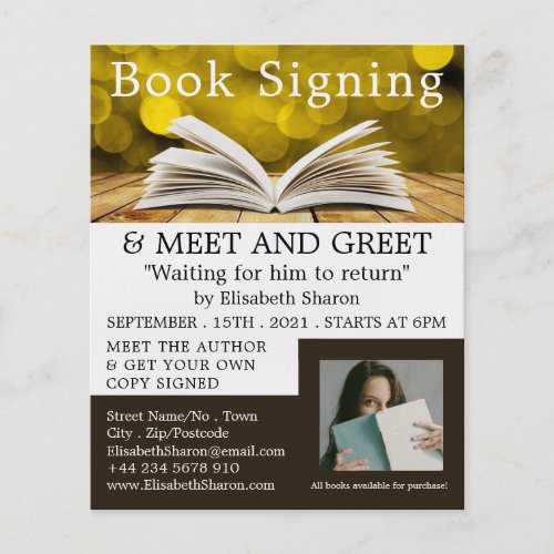 Trendy Open Book Writers Book Signing Advertising Flyer