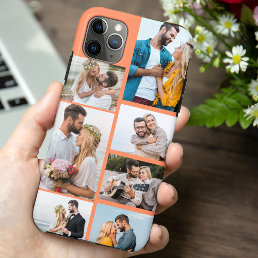 Trendy Orange 7 Photo Collage iPhone 11 Pro Max Case