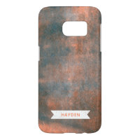Trendy Orange and Blue Rolled Ink Samsung Galaxy S7 Case