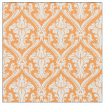 Trendy Orange Baroque Damask Pattern Fabric