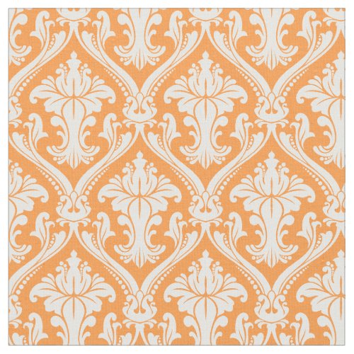Custom Fabric 11 Trendy Orange Baroque Damask Pattern Fabric