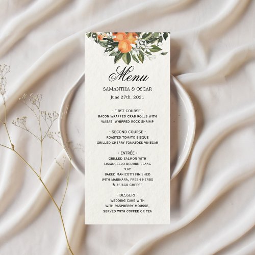 Trendy Orange Flowers  Leaf Beauty Frame Menu