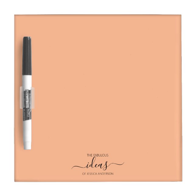 Trendy orange name dry erase board (Front)