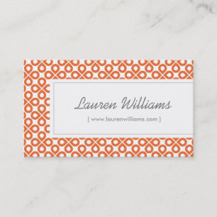 Trendy Orange Pattern for Interior Designer/Salon Business Card