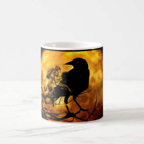 Trendy Orange Raven Mug Perfect For Halloween Coffee Mug
