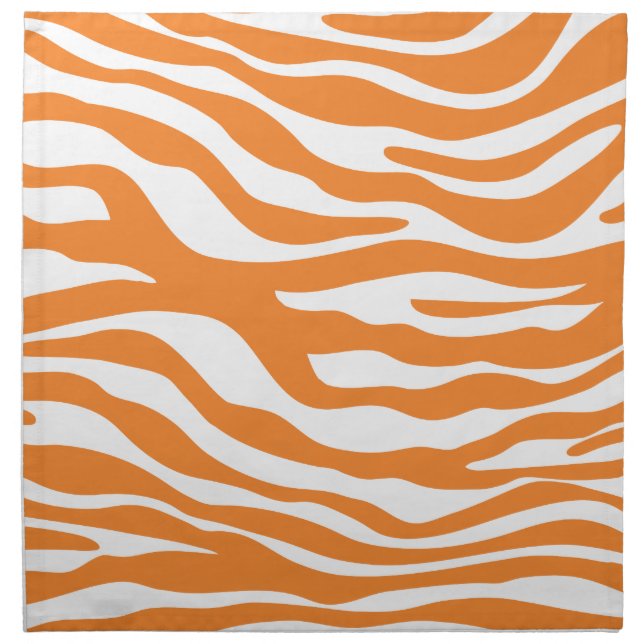 Trendy Orange Zebra Print Pattern Napkin (Front)