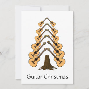 Trendy Original Music Merry Guitar Christmas Tree Holiday Card