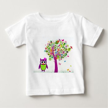 Trendy Owl Baby T-shirt by Wearables4Edibles at Zazzle