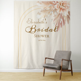 Trendy pampas grass Luxury pastel Bridal shower Tapestry