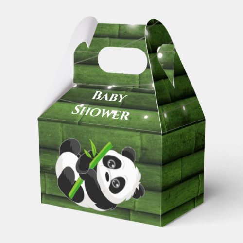 Trendy Panda Bear Bamboo Baby Shower  Favor Boxes