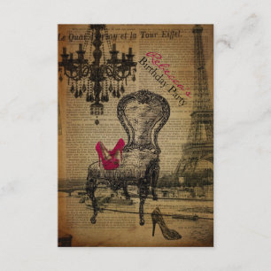 trendy parisian girly stiletto birthday card