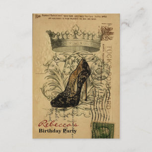 trendy parisian girly stiletto birthday card