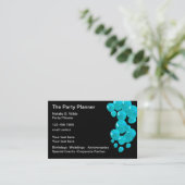 Trendy Party Planner Business Card Design (Standing Front)