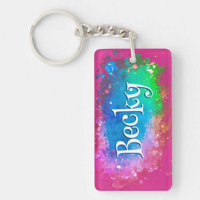 Trendy Pastel Background  Keychain (Front)