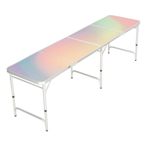 Trendy Pastel Colorful Holographic Beer Pong Table