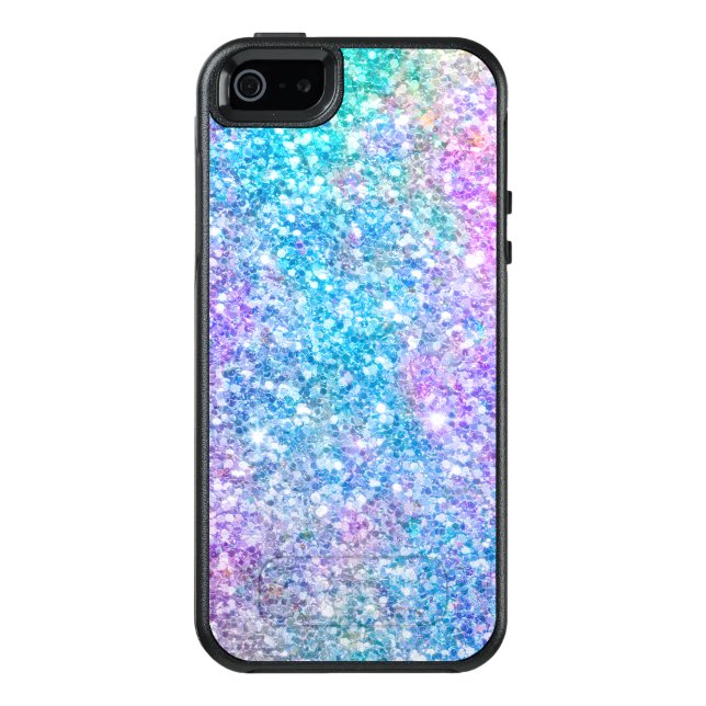 Trendy Pastel Colors Glitter Print Otterbox iPhone Case (Back)