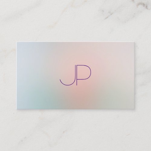 Trendy Pastel Colors Modern Monogram Template Business Card