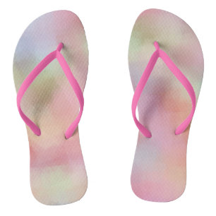 Trendy Pastel Colors Pink Red Yellow Blue Green Flip Flops
